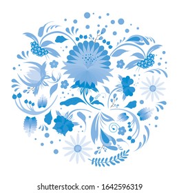 Petrikov painting vector. Petrikovskaya painting. Floral art poster. Ukrainian folk art. Suitable for design postcards, banners, t-shirts and posters.