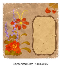 Petrikovka Ukrainian national floral ornament on vintage background. eps 10