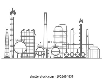 Petrochemical factory - manufacturing plant of chemical industry