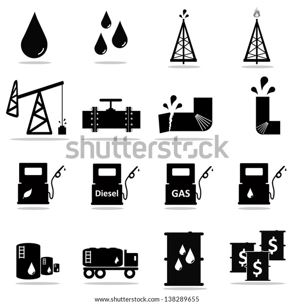 Petrochemical Icon Set Stock Vector (Royalty Free) 138289655