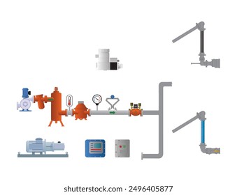 Petrochemical set with arms, additive unit, pumps and other devices