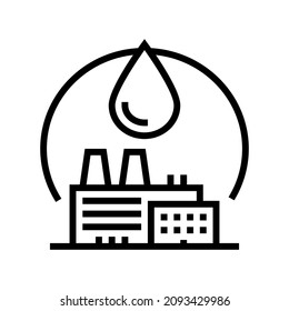 petrochemicals industrial chemical factory line icon vector. isolated contour symbol black illustration