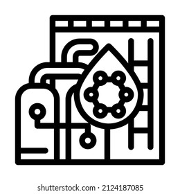 petrochemicals laboratory equipment line icon vector. petrochemicals laboratory equipment sign. isolated contour symbol black illustration