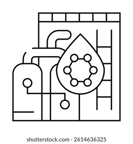 petrochemicals laboratory equipment line icon vector. petrochemicals laboratory equipment sign. isolated contour symbol black illustration