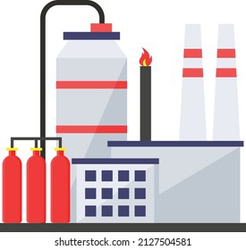 Concepto unitario de procesos petroquímicos, columnas de destilación con puntos de ebullición inferiores Diseño de iconos vectores, símbolo de la industria del petróleo y el gas, señalización de petróleo y gasolina, ilustración de existencias de servicio y suministro