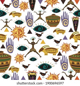 símbolos petrogliph patrón de ilustración transparente 