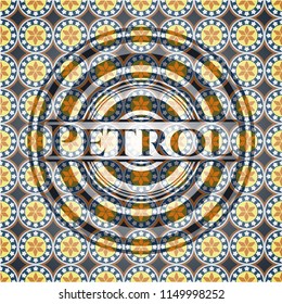 Petrol arabesque style badge. arabic decoration.