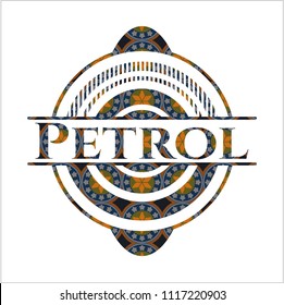 Petrol arabesque style emblem. arabic decoration.