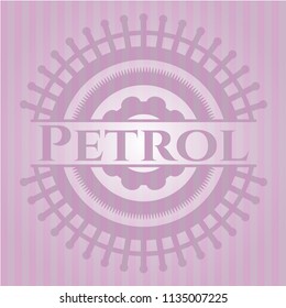 Petrol badge with pink background
