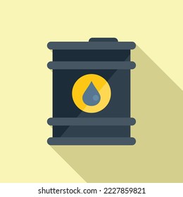 Petrol barrel icon flat vector. Global climate. Ecology disaster