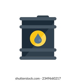 Petrol barrel icon flat vector. Global climate. Ecology disaster isolated