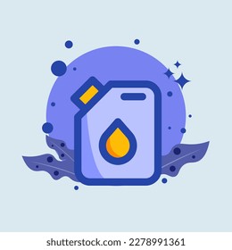 Petrol can flat illustration. Gasoline signs vector illustration.