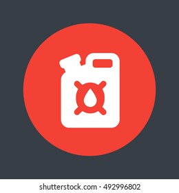 petrol can icon, fuel container, jerrycan, gasoline canister, vector illustration