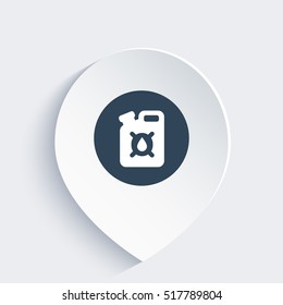 petrol can icon on marker, jerrycan, gasoline canister