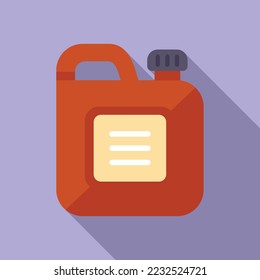 Vector plano de icono del cartucho de gasolina. Aceite de combustible. Galón de gasolina