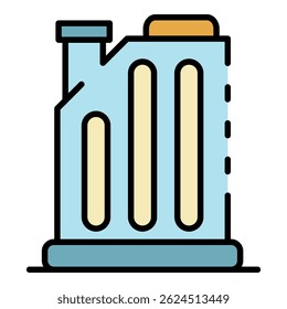 Petrol canister icon. Outline petrol canister vector icon color flat isolated