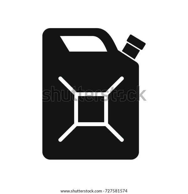 Petrol canister\
icon. Silhouette illustration of Petrol canister vector icon for\
web isolated on white\
background