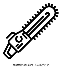 Petrol chainsaw icon. Outline petrol chainsaw vector icon for web design isolated on white background