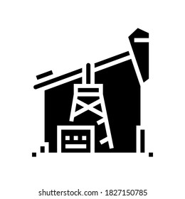 petrol derrick glyph icon vector. petrol derrick sign. isolated contour symbol black illustration
