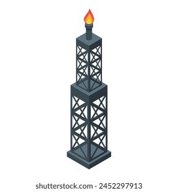 Petrol derrick icon isometric vector. Oil gas factory. Power platform