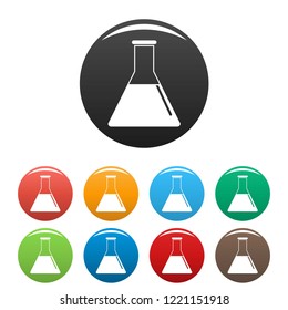 Petrol flask icons set 9 color vector isolated on white for any design