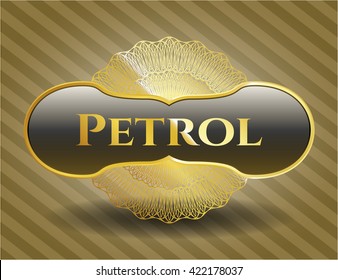 Petrol gold emblem or badge