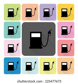 Petrol Icon color set vector illustration.