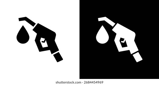 Icono de gasolina en estilo plano, símbolo negro lleno