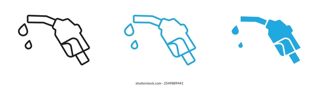 Conjunto de líneas de Vector de contorno de icono de gasolina