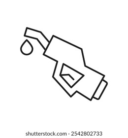 Icono de gasolina estilo de línea negra simple.