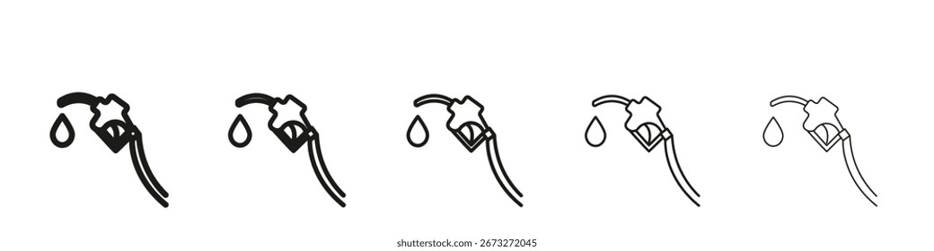 petrol icon vector outline set illustration sign