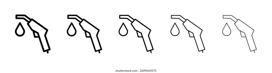 Petrol icons vectors set in different stroke lines
