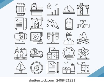 Vektordesign-Icon-Paket der Benzinindustrie