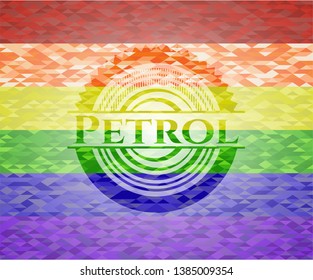 Petrol lgbt colors emblem. Vector Illustration. Mosaic.