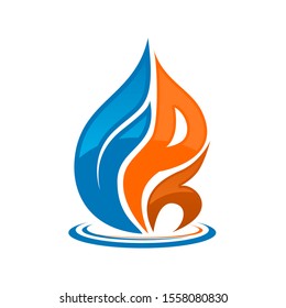 Petrol logo energy resources modern business oil rig gas mining water fire element