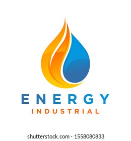 Petrol logo energy resources modern business oil rig gas mining water fire element