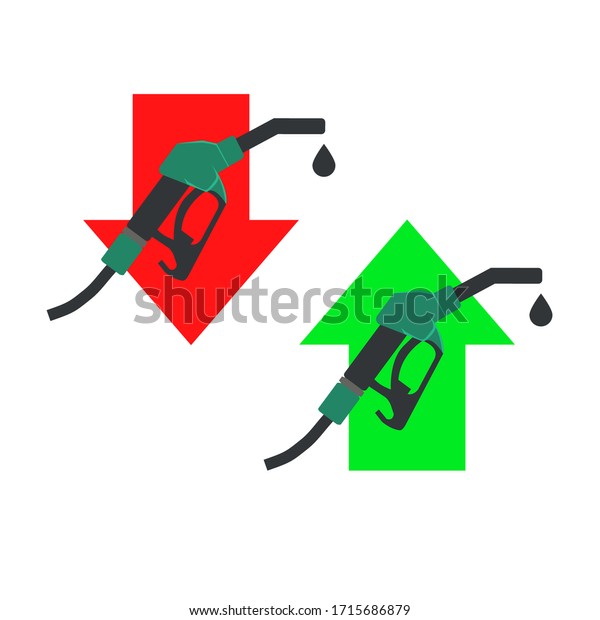Petrol nozzle oil pump host on down and up arrow\
illustration vector |\
EPS10