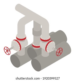 Ikone der Petroleumrohre. Isometrisch, Ottokraftstoff, Vektorsymbol für Webdesign einzeln auf weißem Hintergrund