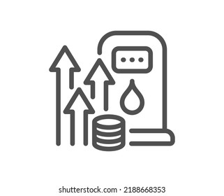 Petrol price line icon. Fuel price sign. Diesel rate symbol. Quality design element. Linear style fuel price icon. Editable stroke. Vector