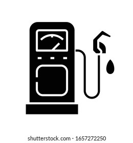 Petrol pump black icon, concept illustration, vector flat symbol, glyph sign.