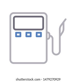 petrol pump colour line vector icon
