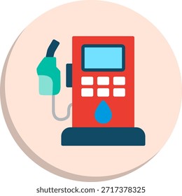 Icono de estilo de círculo plano de la bomba de gasolina