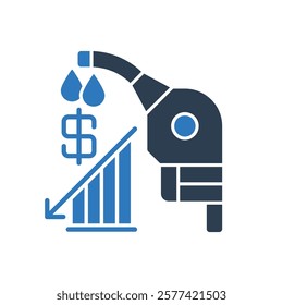 Petrol Pump Icon - Oil Price Down Icon