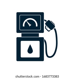 petrol pump icon over white background, silhouette style, vector illustration