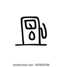 petrol pump icon in vector. Logotype - Doodle