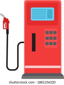 Benzinpumpe, Illustration, Vektorgrafik auf weißem Hintergrund.