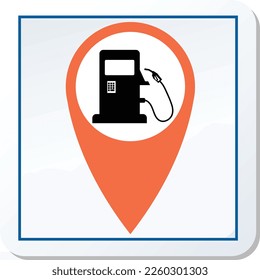 Petrol Pump Navigation Icon Vector Illustration Graphic