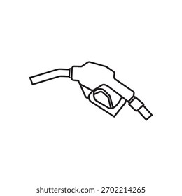 Petrol pump nozzle outline vector flat illustration