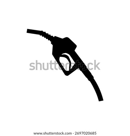 Petrol pump nozzle silhouette vector flat illustration design.