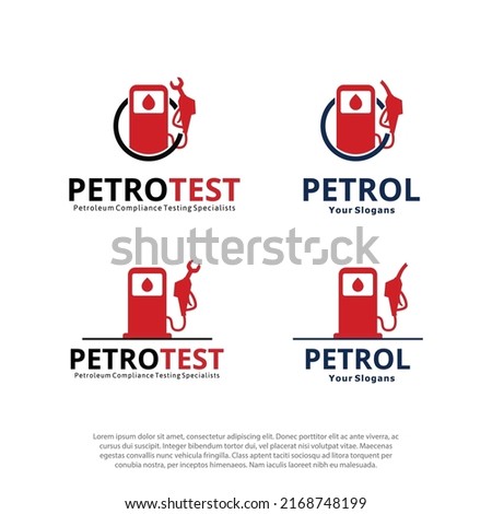 Petrol pump and Petroleum Compliance Testing logo vector design template pack 